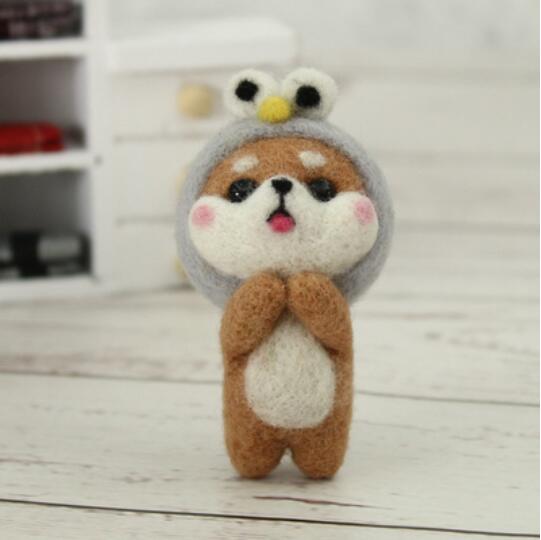 Dog and Dog Animals Wool Felt wool needlepoint kit wool felt needle felting decoration craft needlecraft: E