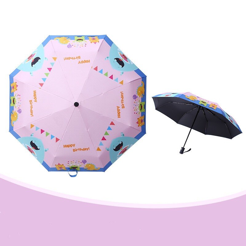Cartoons Three Folding Kids Umbrella Automatic School Girls Boys Rain And Sunshade Umbrella for Children