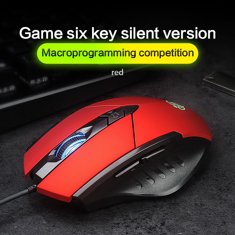 Dempen bedrade muis dpi aanpassen lichtgevende gamemuis: Rode spel zes sleutel stille versie