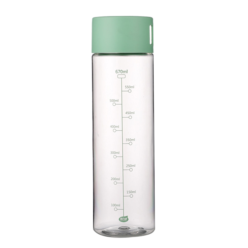 Genomskinlig vattenflaska 670ml plast drinkware turné utomhus sport skola läcksäker tätning gourd klättring bärbara flaskor