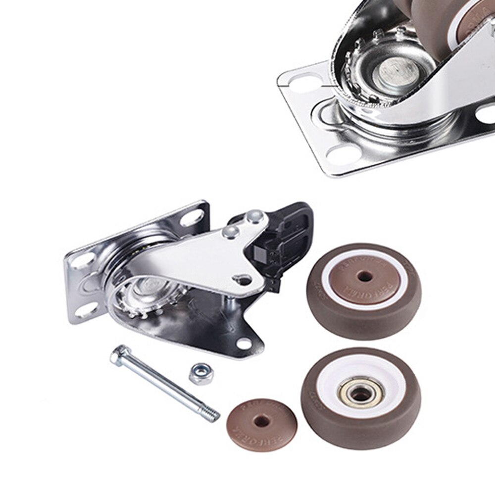 1.5/2 inch 360 Degree Swivel Caster Wheels Heavy Duty Caster Wheels With Double Wheels No Noise Wheels For Carts Workbench