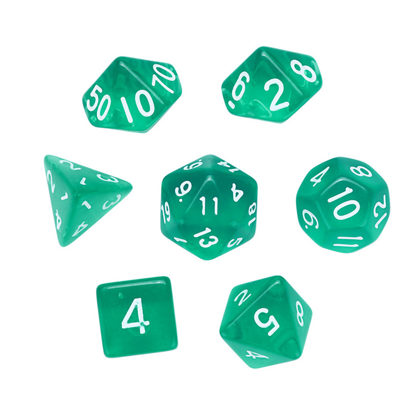 7Pcs game dnd dice sets polyhedron D20 acrylic dice entertainment happy freaky dice dados poliedricos dados de rpg 30A20: Mint green dice set