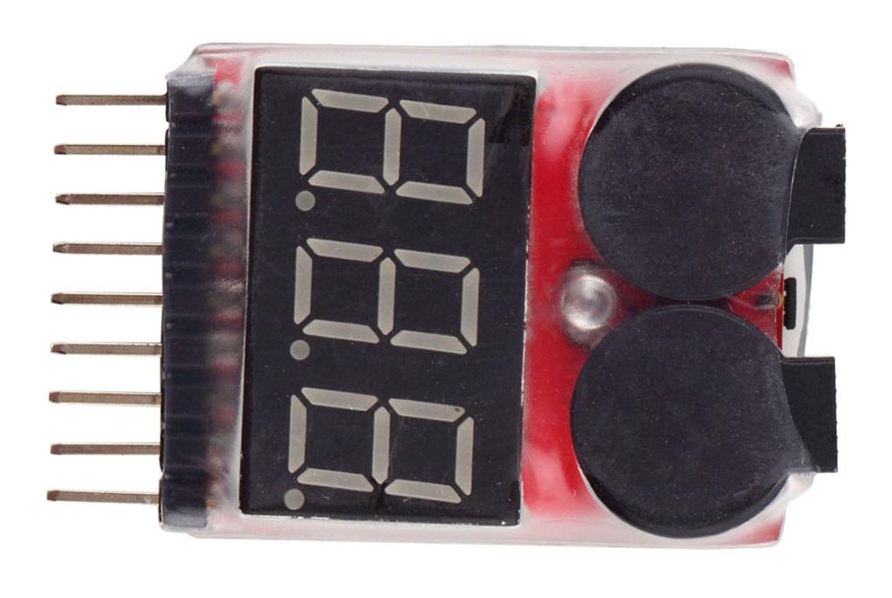 RC Buzzer 1-8S Lipo Alarm Warner Schutz Checker Voltage LED Buzzer Tester B0O1