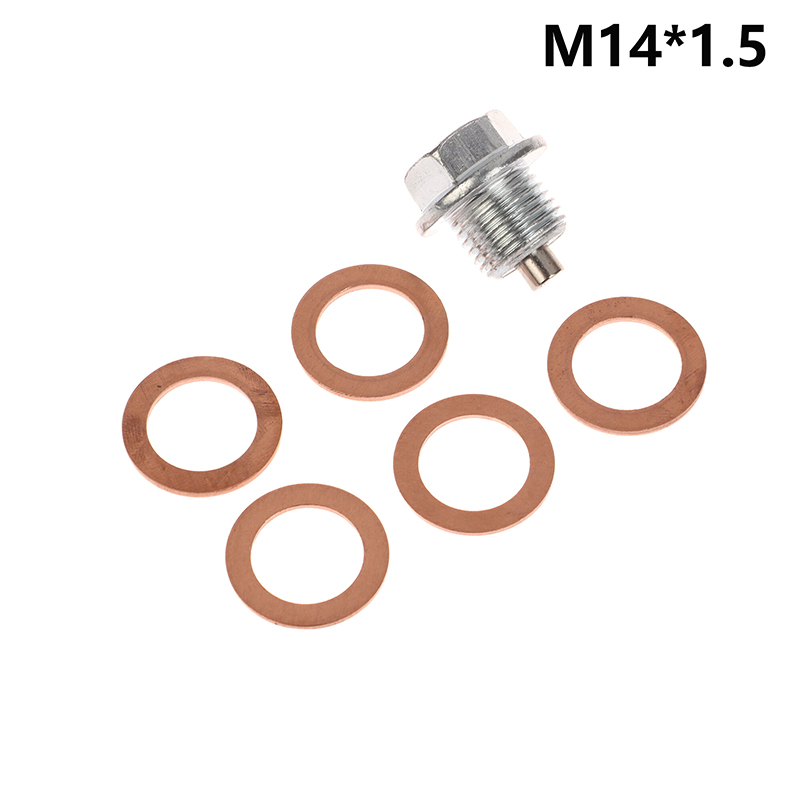 1Pc Auto Modificatie Magnetische Zuig Aftapplug Schroeven Met 5 Pakkingen Neodymium Magneet Rvs Bout Zware Olie plug: Army Green
