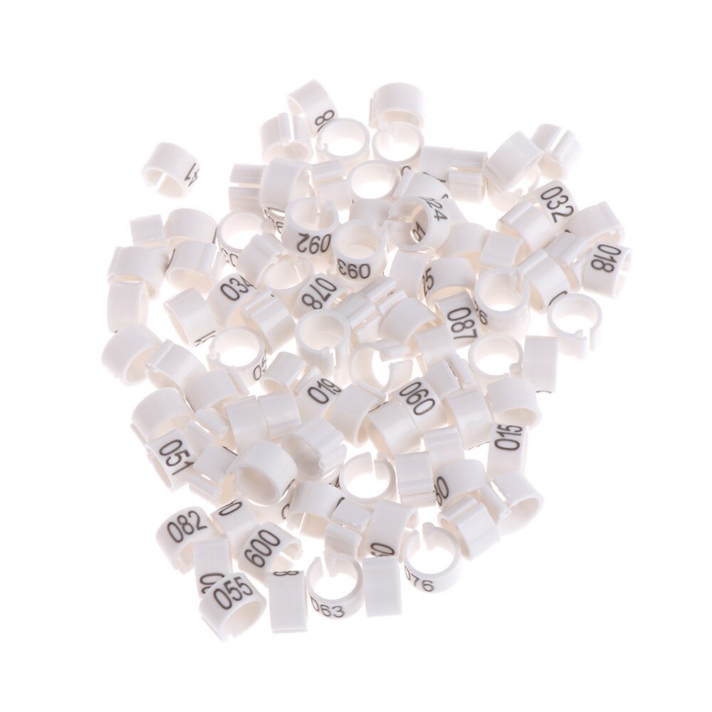 100 Stck 8mm Identifizieren Ring Träger Taube Ausbildung Liefert Bein Anzahl Vogel Bands: Weiß