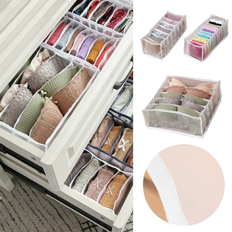 3Pcs/Set Underwear Bra Organizer Storage Box 2 Colors Drawer Closet Organizers Boxes For Underwear Scarfs Socks Bra