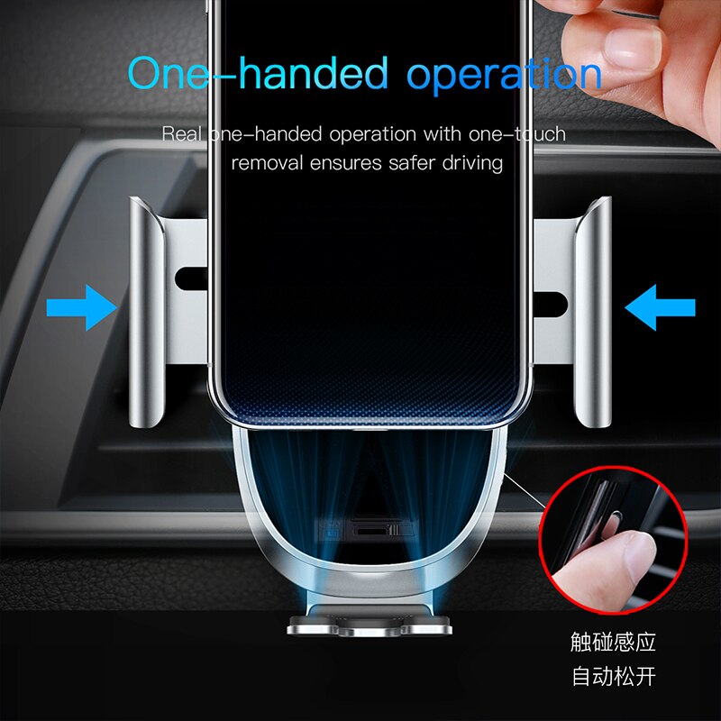 Baseus Auto Telefoon Houder Air Vent Automatische Spannen Intelligente Touch Sensor Auto Mobiele Telefoon Stand Mount Voor Iphone Voor Samsung