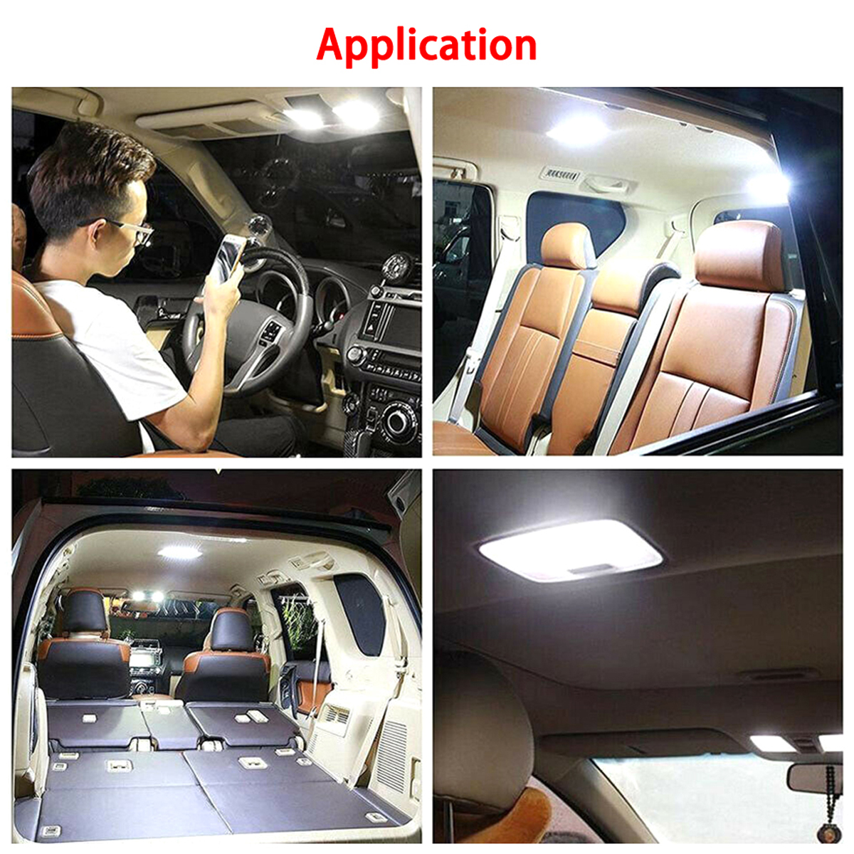 Luzes interiores do telhado do carro 12v 36 lâmpadas led branco veículo teto lâmpada de iluminação led cúpula do carro luz leitura com interruptor ligar/desligar quente