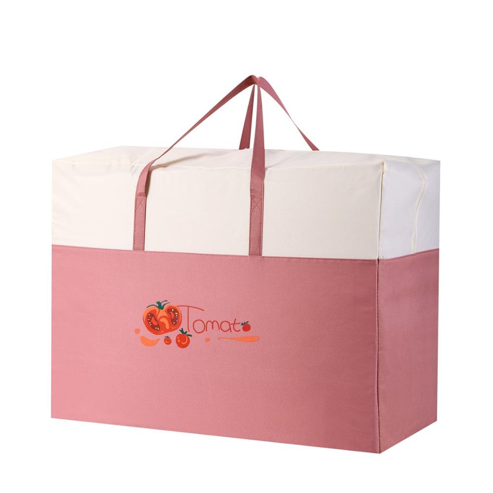 Sac de rangement pour vêtements couverture, sac de rangement pour vêtements couverture, boîte de rangement pour vêtements couette oreiller sacs de rangement pour bagages de voyage housse anti-poussière 1pc: Rose / XL