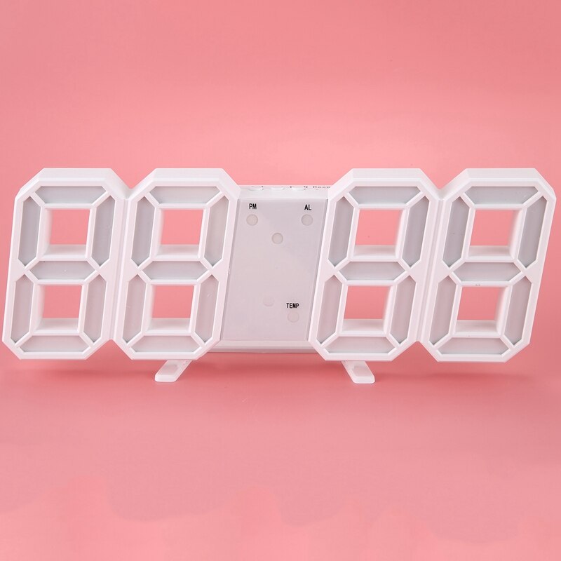 8 Shaped Usb Digital Table Clocks Wall Clock Led Time Display Watches 24-Hour Display Alarm Snooze Home Decoration—Blue