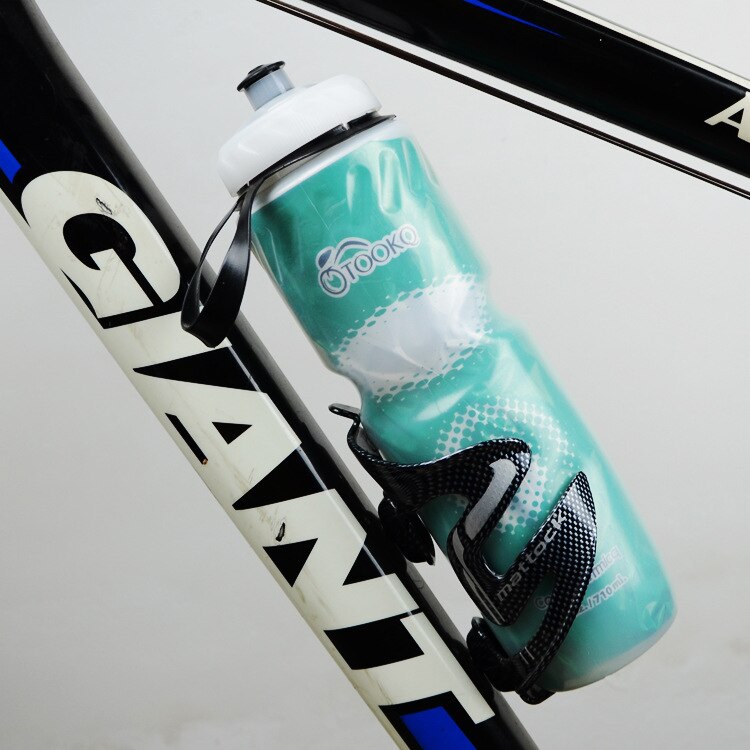 Mtb cykel cykel flaska vatten flaskor dubbla lager hålla cool vattenkokare utomhus sport bett ventil munstycke cykel tillbehör: Grön