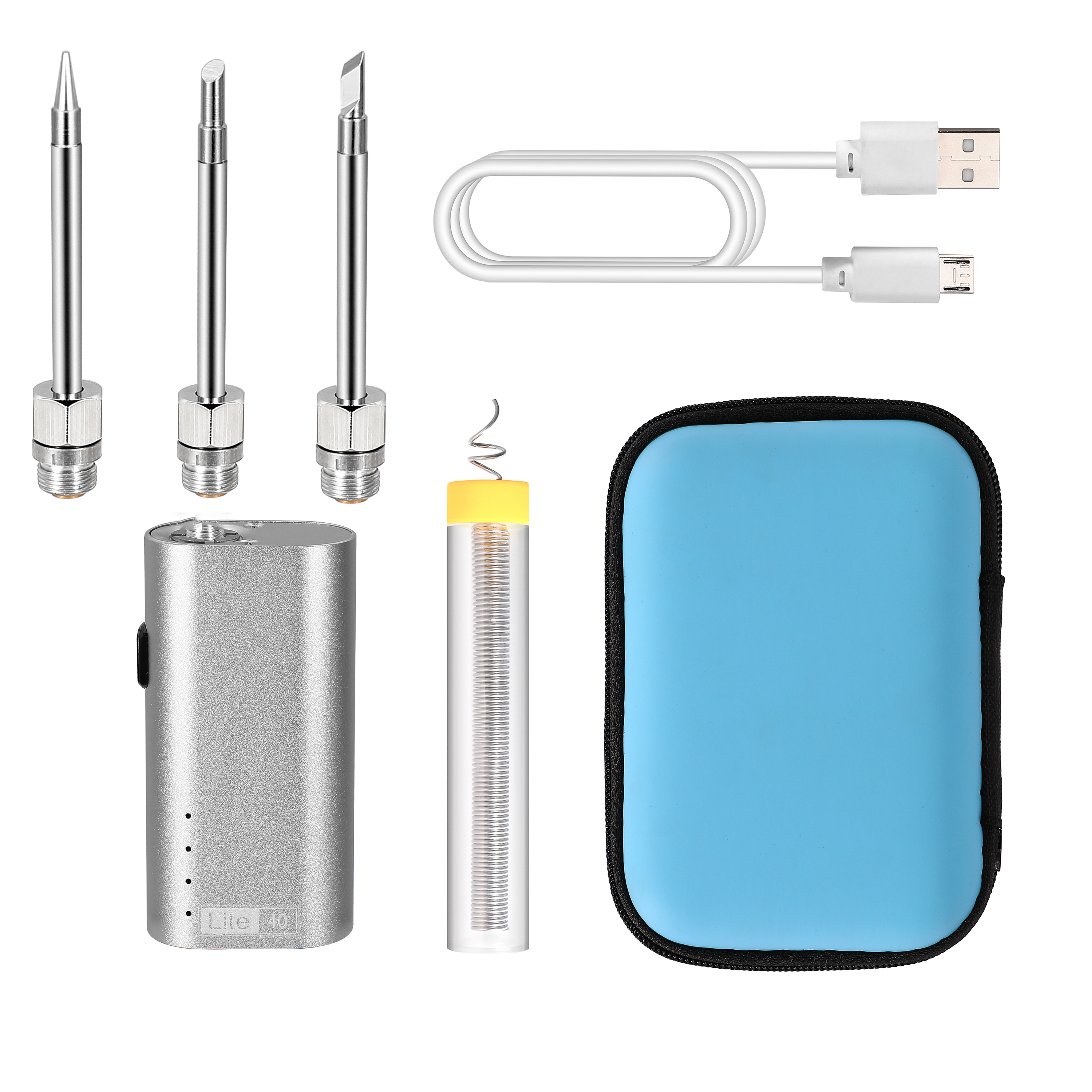 5V20W electric soldering iron portable wireless charging soldering iron with USB soldering tool Android interface charging: Silver