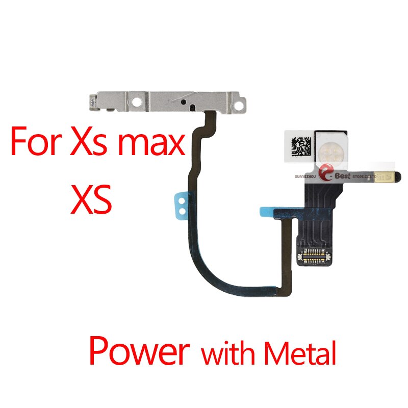 Power Flex dla iPhone 5G SE 6 6s 7 8 Plus 7G 8G 6G X XR XS MAX wyciszenie i przycisk głośności klucz przełącznika przewód zasilający z części metalowe: MAX power metal