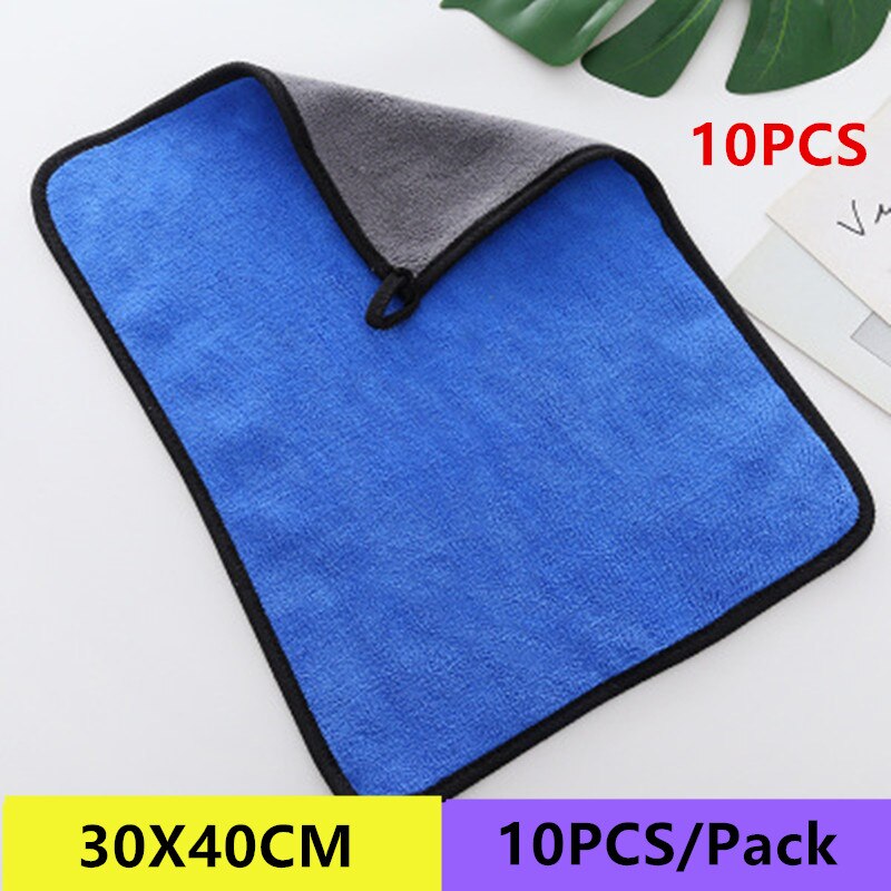 10Pcs 600GSM 30X60CM Auto Super Microfiber Handdoek Auto Wassen Doek Auto Cleaning Paint Care Handdoek Doeken Auto Wassen Gereedschap: 30X40CM 10PCS