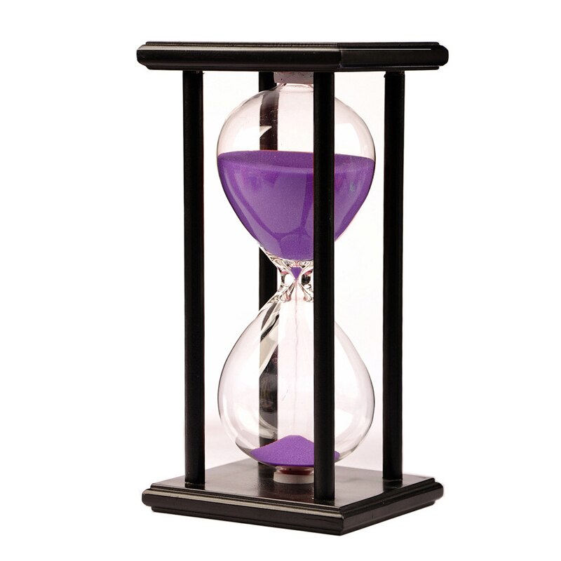 Multi Purpose Zandloper Zandloper Timer Verschillende Frame En Zand Kleur 30/60 Minuut Voor Decoratie B88: black  purple sand