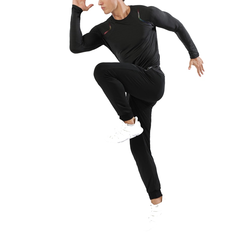 Koszulka sportowa męska oddychająca szybkoschnąca bluza z długim rękawem na siłownię odzież sportowa odzież robić biegania elastyczna