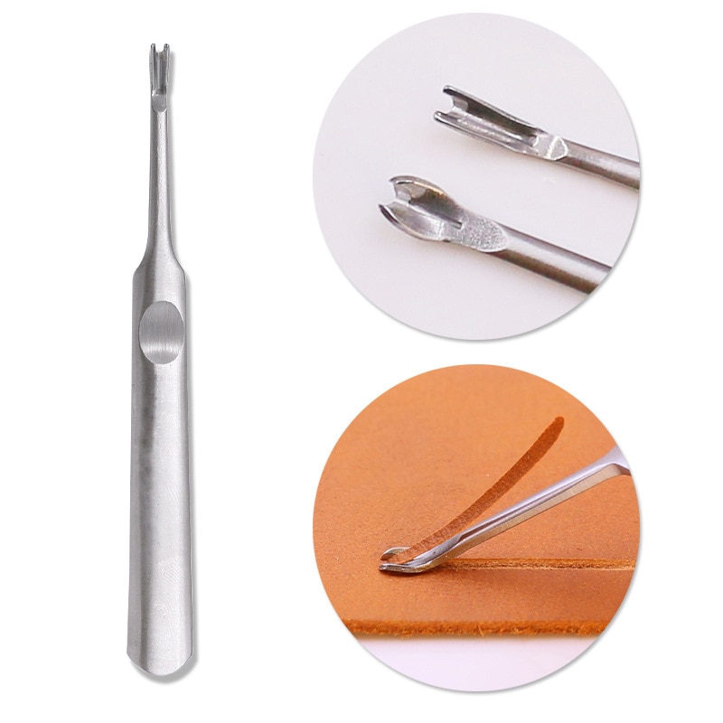 S/L Groover Punching Tool Kit U+V Shaped Leather Stitching Skiving Tool Leathercraft Hole Puncher Edge Beveler Tool Kit
