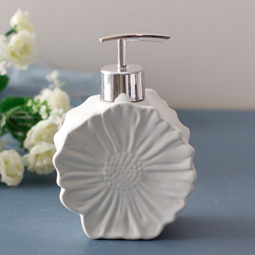 NEWYEARNEW Flower Ceramic Liquid Soap Dispensers Emulsion Bottles Latex Bathroom Accessories Set Wedding: a