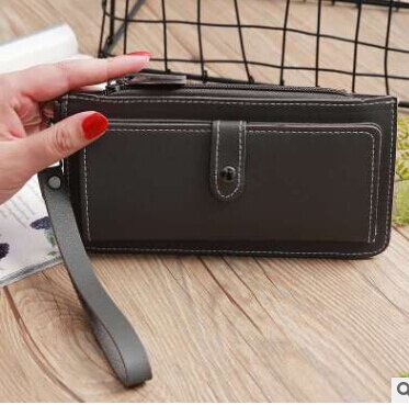 Style Women Casual Solid Clutch Long Wallet Purse Ladies Zipper Hasp Phone Card Holder: D