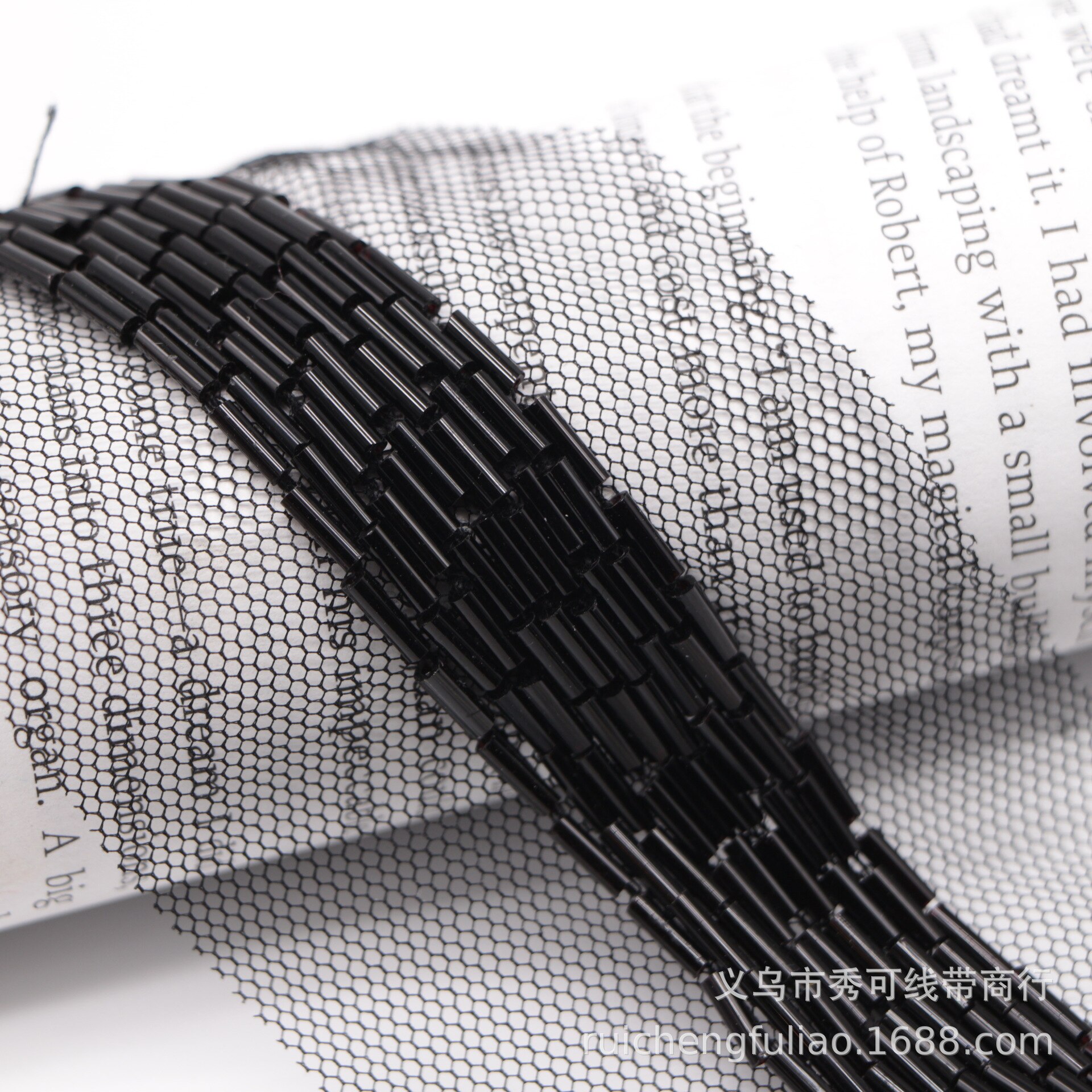 2 meter champagnekleurige kralenkantband, stoffen lint, zelfgemaakt, kraag, naaien, kledingstuk, trouwjurk, hoofdtooi, materialen, haaraccessoires: Zwart