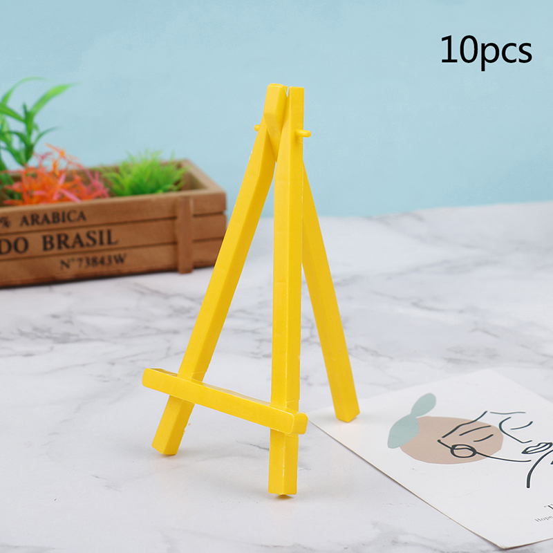 10pz treppiede per artista in legno pittura cavalletto treppiede in plastica colorata per foto pittura cartolina Schermo titolare cornice carina scrivania arredamento: C