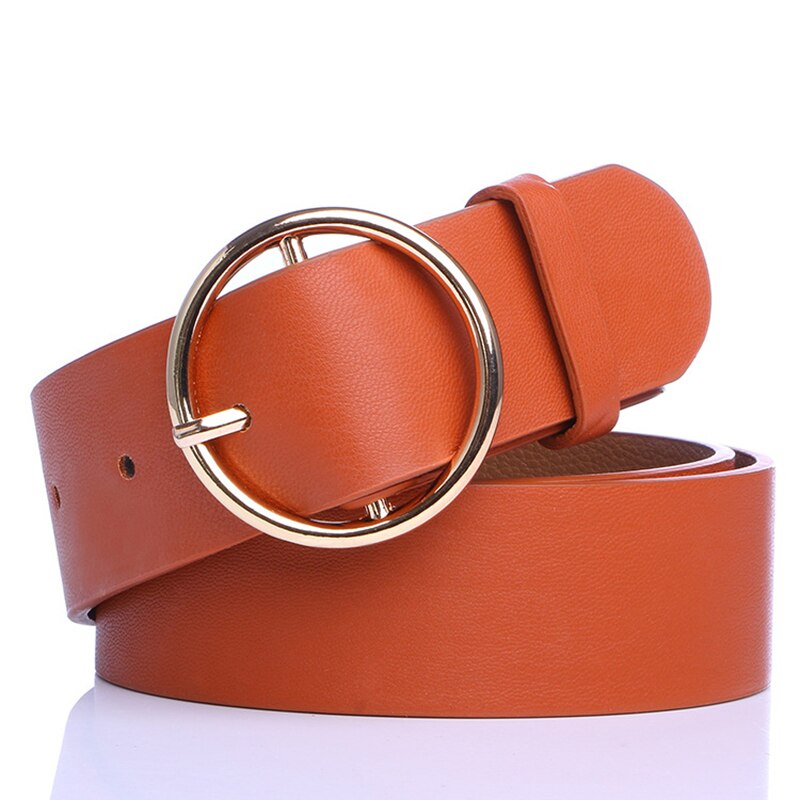 Badinka Neue Runde Metall Kreis Gürtel Bund Damen Breit Weiß Schwarz Gelb Pu Faux Leder Taille Gürtel für frauen