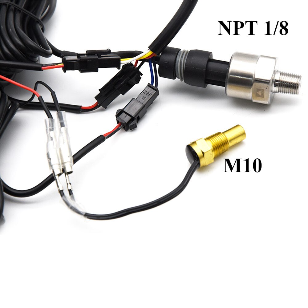 Uniwersalny 2 w 1 wskaźniki samochodowe cyfrowy miernik ciśnienia oleju + miernik temperatury wody z M10 czujnik temperatury pasuje robić 12V/24V samochód ciężarówka