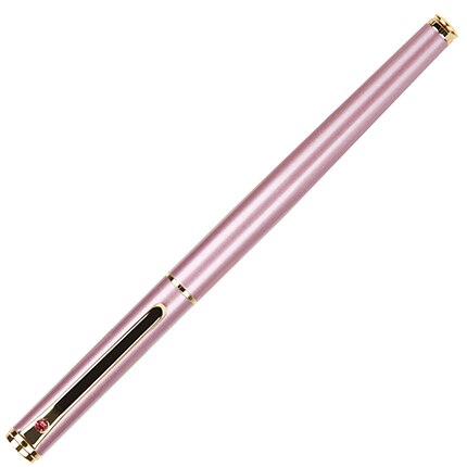 Deli S681 0.38mm Classic Business Metal Ink Fountain Pen Luxury Rose Wood School Student Writing Pen: golden 1pcs