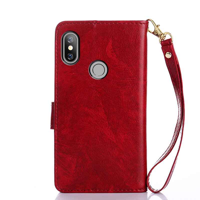 Luxe leren flipcase voor xiaomi redmi note 6 pro 6a portemonneehoesje met rits 6 muntvakje voor xiaomi redmi note 6 pro
