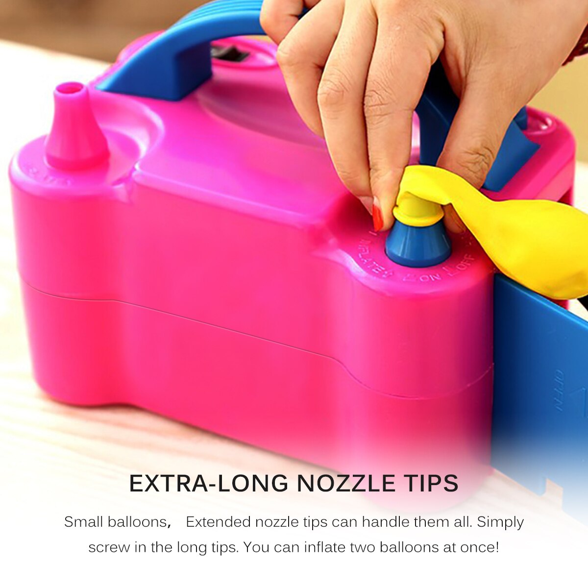 Portable Electric Balloon Pump Pink Double Air Hole Pump Car Pumping Toys Balls Activated Inflatable High Efficiency Pumping