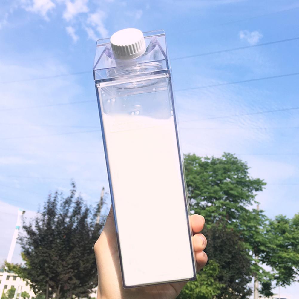 1000Ml Transparante Plastic Waterfles Duurzaam Grote Capaciteit Water Sap Fles Melk Draagbare Melk Karton Water Fles Clear