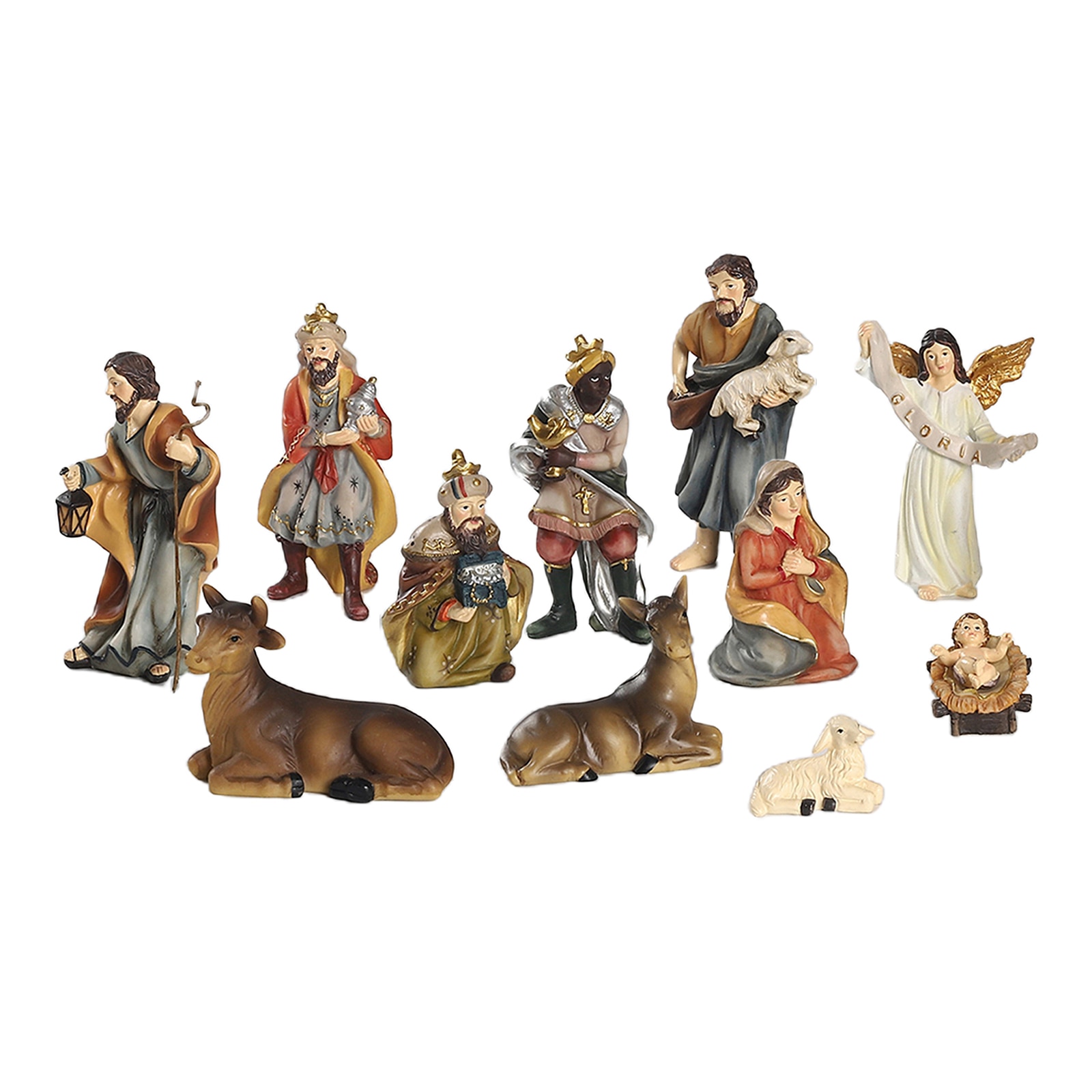 Christmas Traditional Nativity Scene Figurines Set Xmas Decorations Decor