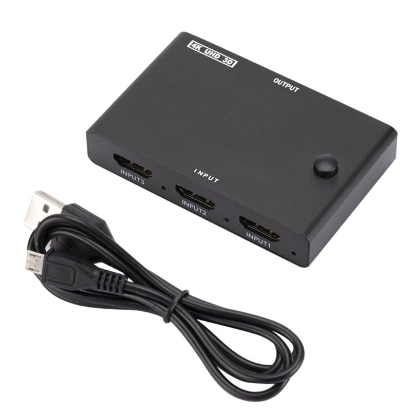 HDMI-Compatible Switcher 3 IN 1 OUT HDMI-Compatible 3 in One Out Manual Button: Default Title