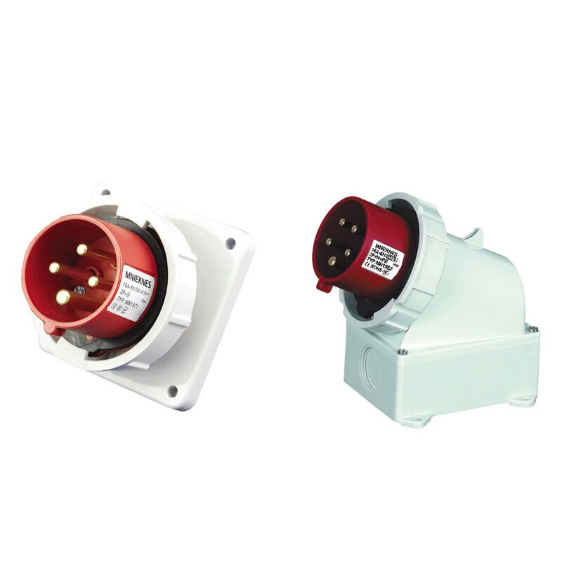 Industrielle Stecker 3/4/5 pol 16A 32A 63A ip67 Panel Montiert Stecker Wand Einlass Wasserdichte 220V 380V 415V
