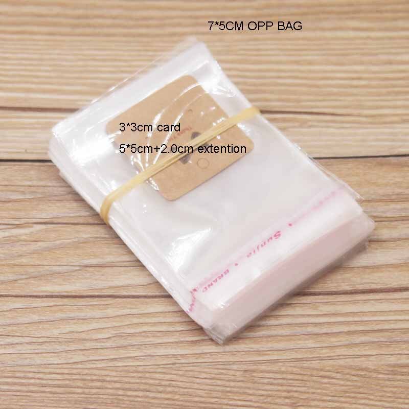 100PCS Storage Bags Transparent Self Adhesive Resealable Clear Poly Bags Packaging opp Bag jewelry card matching opp bags: 7x5cm