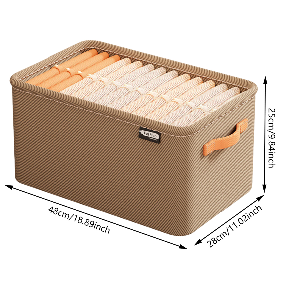 Caja organizadora de ropa con asa, armario, cesta de almacenamiento para ropa y pantalones, organizador plegable de gran capacidad para ropa del hogar: Grey
