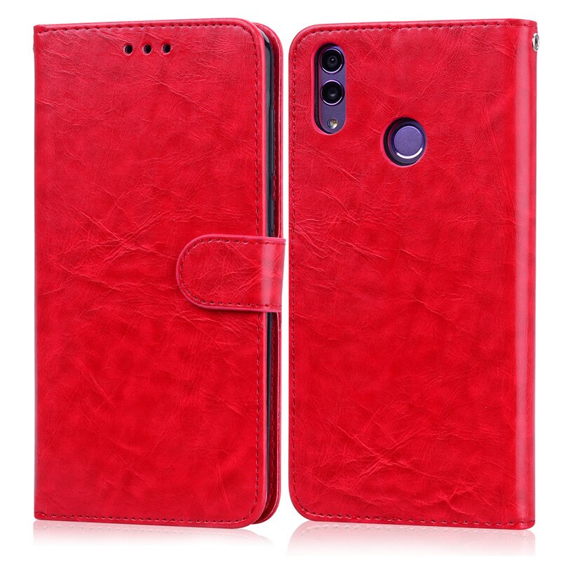 Voor Huawei Honor 8C Case Honor8c Fundas Leather Flip Stand Telefoon Case Op Voor Coque Huawei Honor 8C 8 C BKK-L21 Case Tassen Cover: Red