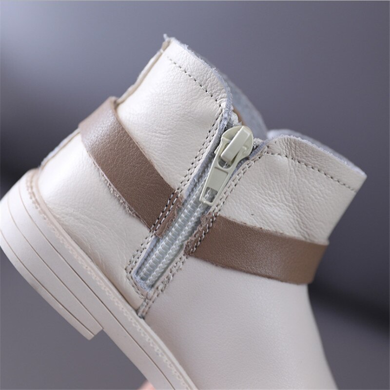 Cuir véritable enfants bottes automne nouvelles chaussures pour enfants semelle souple princesse bébé filles bottes