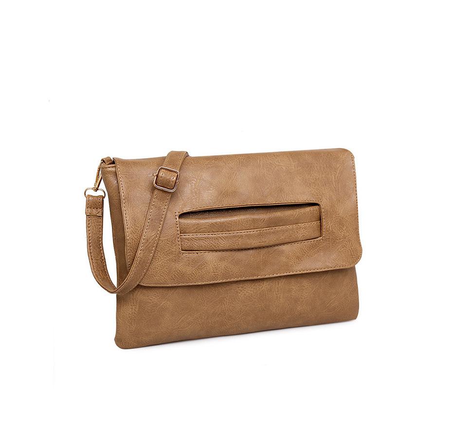 Venda quente das mulheres saco de pulso embraiagens envelope noite saco de couro do plutônio qualidade mensageiro saco crossbody ombro feminino mão: khaki