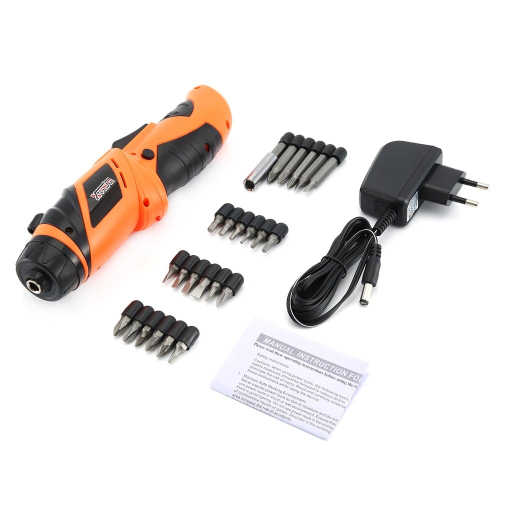 X-power 4.8V Rechargeable Cordless Electric Screwdriver Bits kit Screw Power Driver Drill Power Tools with LED Lighting