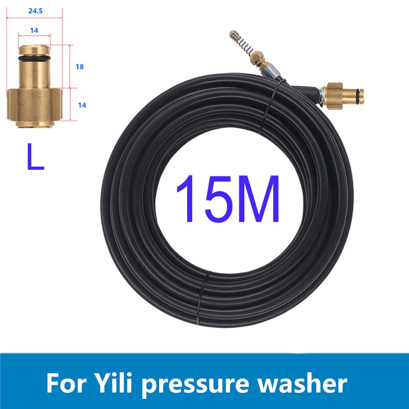 15 mètres d'égout tuyau de vidange tuyau drague nettoyant Kits d'outils pour Karcher Lavor Interskol Huter Nilfisk Stihl Elitech nettoyeur haute pression: VIOLET