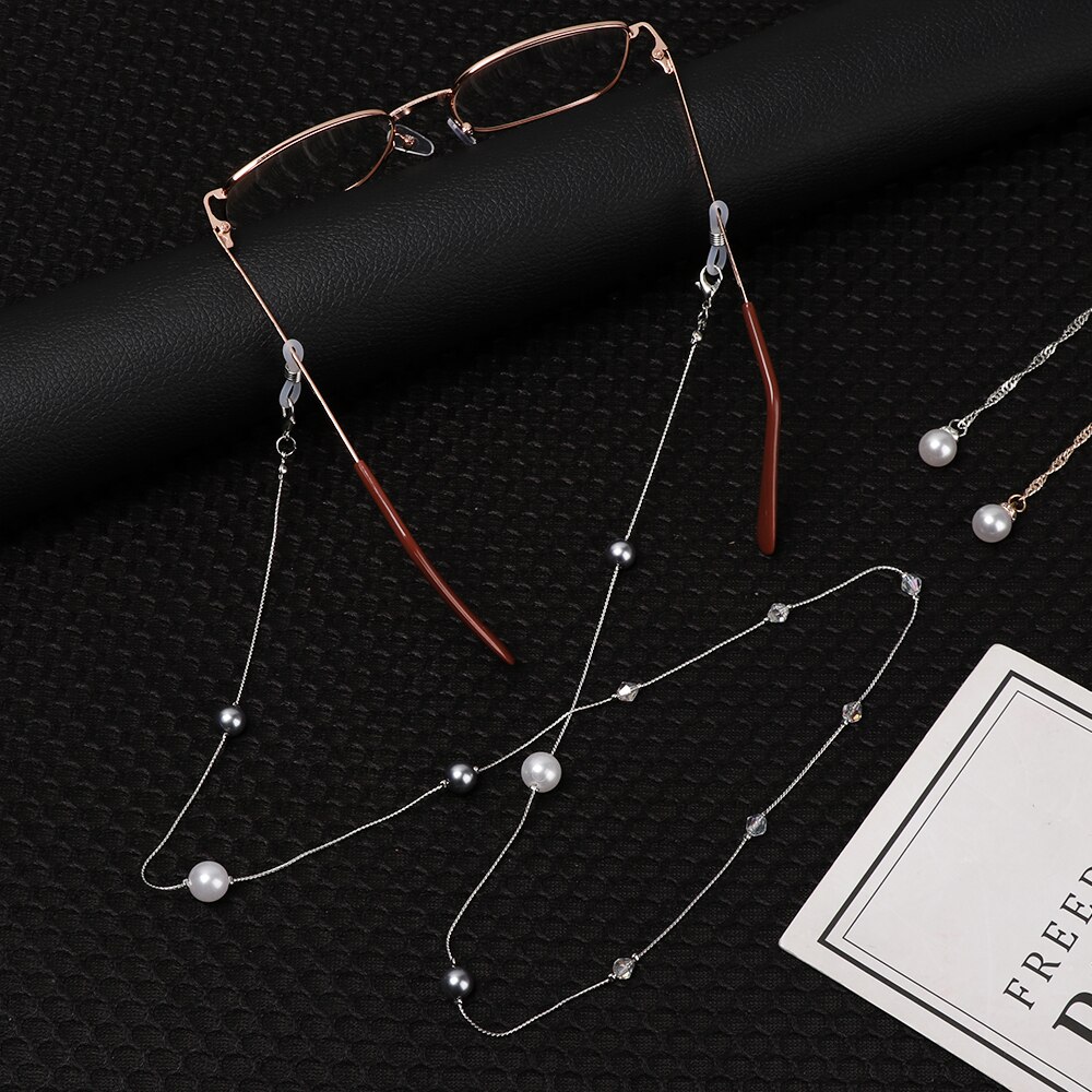 Nueva , cadena de Gafas de Metal con perlas, gafas de sol Vintage, Correa antideslizante, cordón de sujeción para gafas, collar, accesorios para gafas