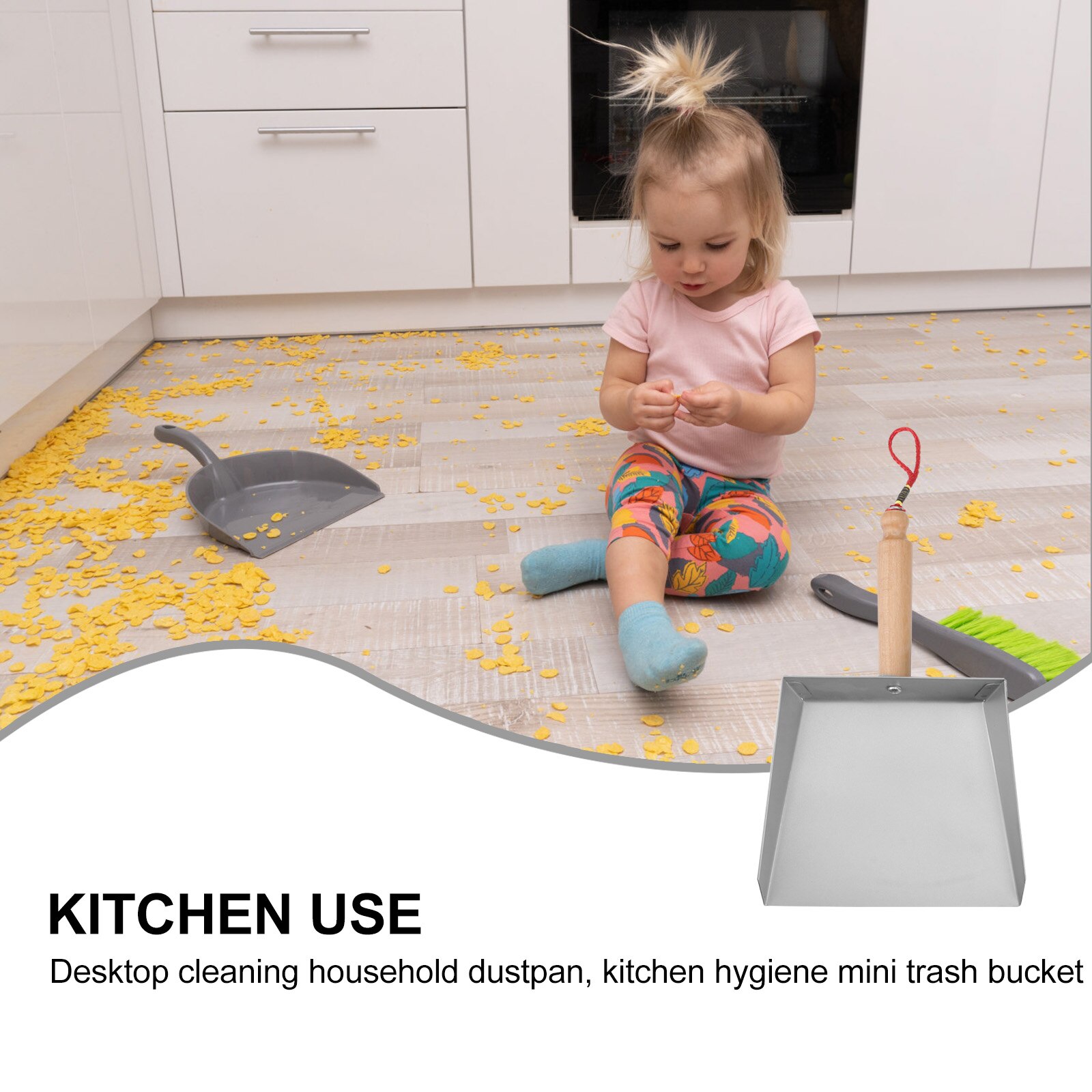 1Pc Rvs Stof Pan Tafelblad Stoffer Tafelblad Schoonmaken Tool (Zilver)