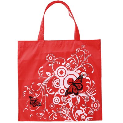 Bolsas de compras reutilizables impermeables para mujer, bolso plegable Oxford, tela de Estampados de flores de mariposa ecológica, bolsa de la compra: Red