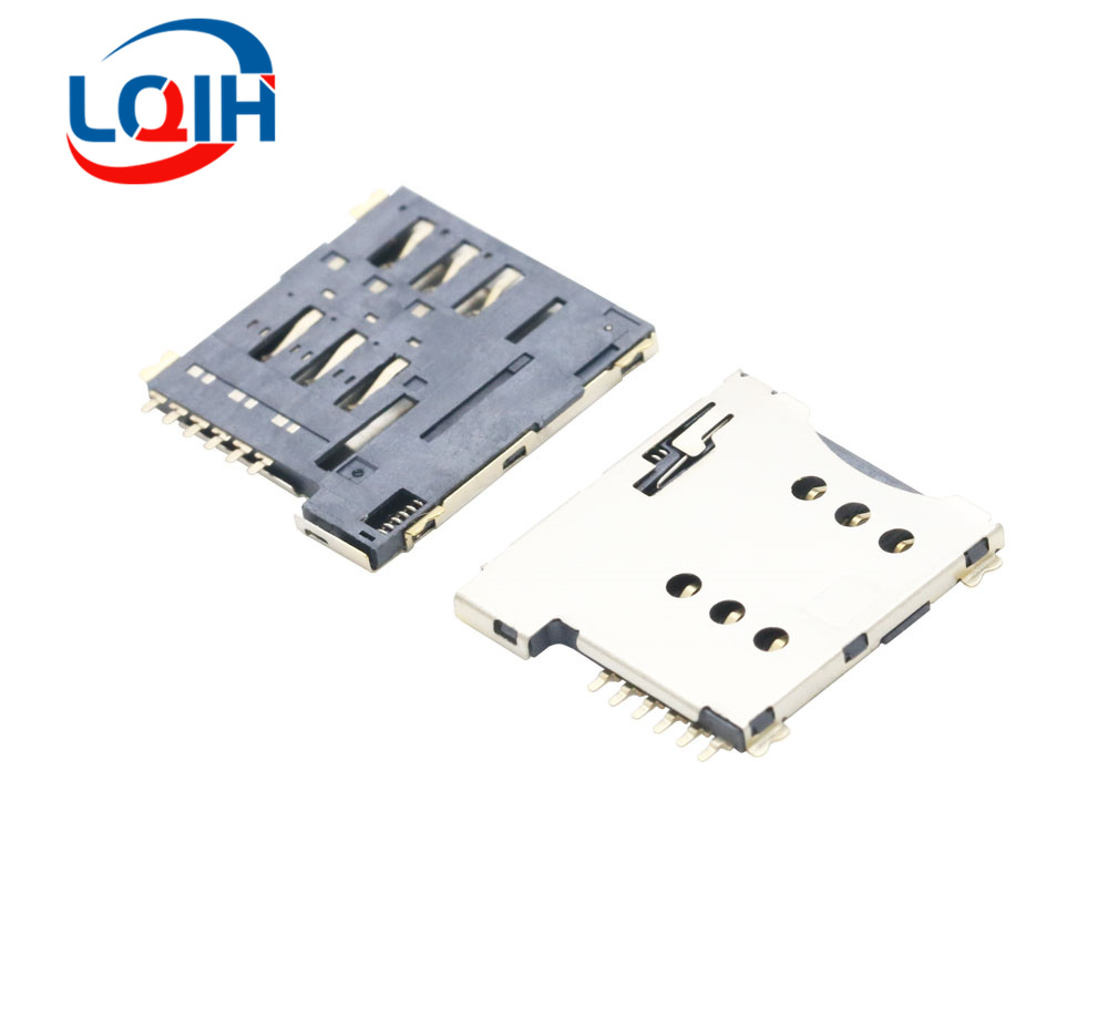 Suporte para cartão SD/MINI/TF/SIM/NANO/MICRO Slot para cartão Módulo de memória Corpo longo Corpo curto com conector autoelástico: Marrom