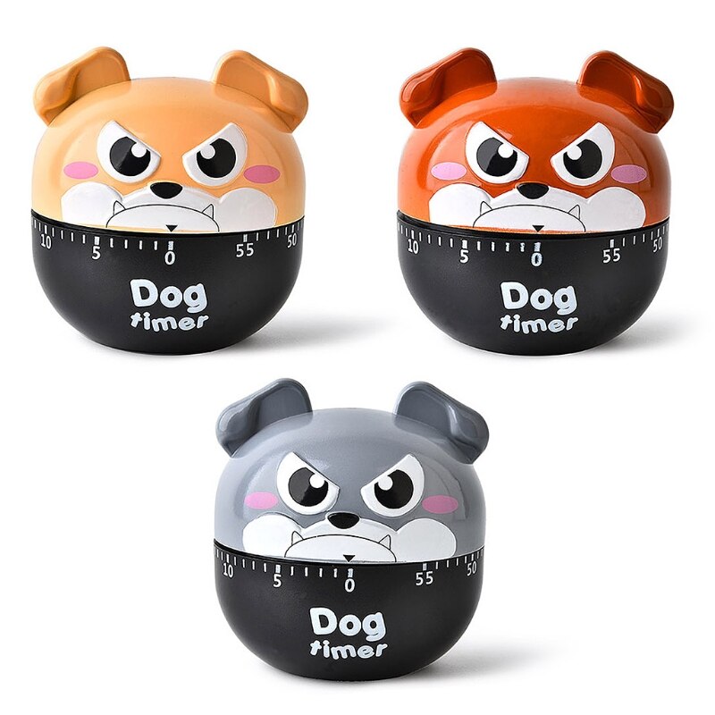 Cartoon Dog Kitchen Timer Cooking Baking Mechanical Alarm Sleeping Remind Clocks