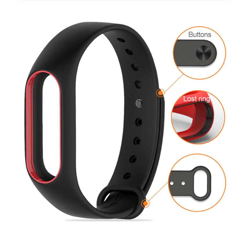 Updated Version Mi Band 2 Wrist Strap for Xiaomi Mi Band 2 Silicone Sport Watch Strap for Miband 2 Bracelet Wriststrap