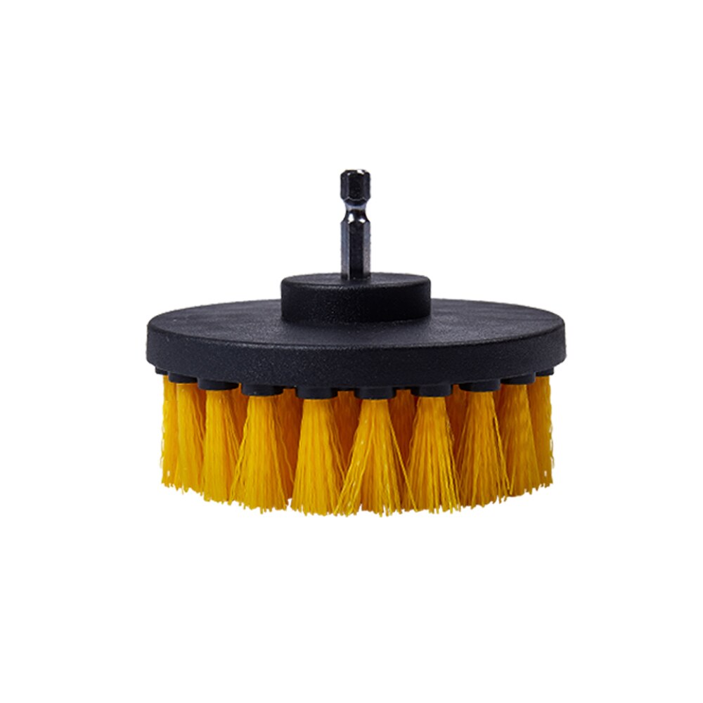 Elektrisk borebørste sæt magt skrubberbørste plast rund rengøringsbørste til tæppe bildæk slibning poleringsværktøj: 4 tommer