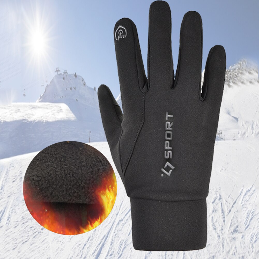 1 Paar Anti-Slip Handschoenen Winter Warm Waterdichte Fleece Outdoor Handschoenen Touch Screen Winddicht Skiën Sport Handschoenen