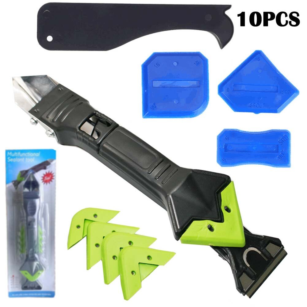 10pcs Joint Filler Smoothing Spatula Sealant Remover Caulk Finisher Scraper Grout Kit Glass Rubber Decoration Caulking Hand Tool